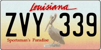 LA license plate ZVY339