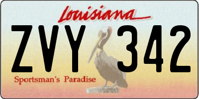 LA license plate ZVY342