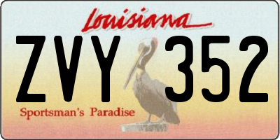 LA license plate ZVY352