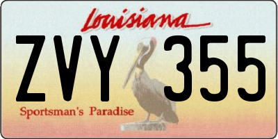 LA license plate ZVY355