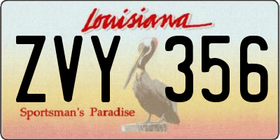 LA license plate ZVY356