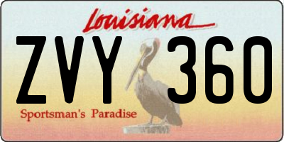 LA license plate ZVY360
