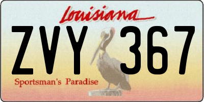 LA license plate ZVY367