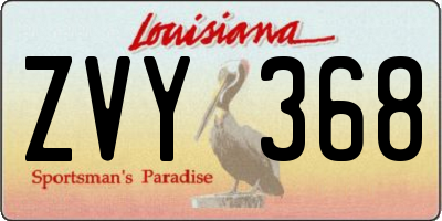LA license plate ZVY368