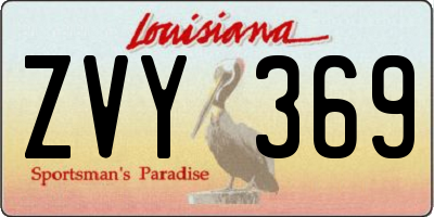 LA license plate ZVY369