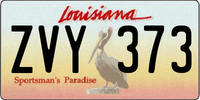 LA license plate ZVY373