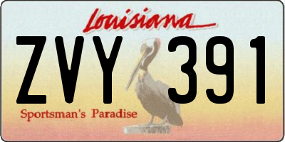 LA license plate ZVY391