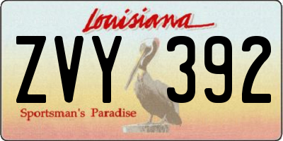 LA license plate ZVY392