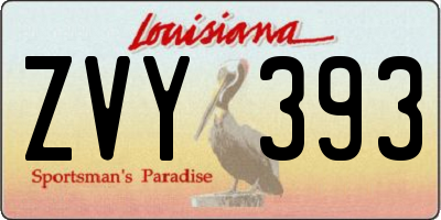 LA license plate ZVY393