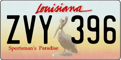 LA license plate ZVY396