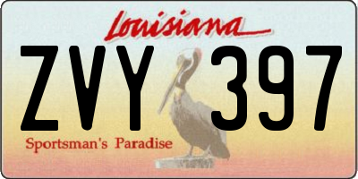 LA license plate ZVY397