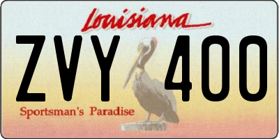 LA license plate ZVY400