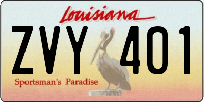 LA license plate ZVY401