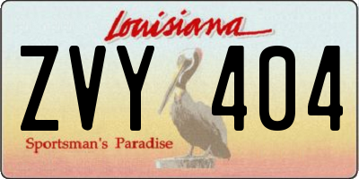 LA license plate ZVY404