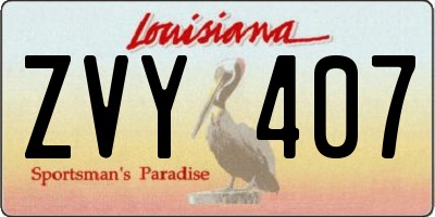 LA license plate ZVY407
