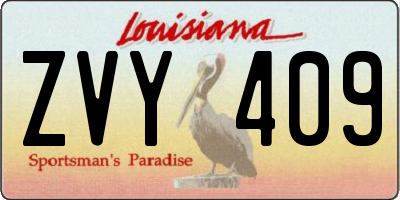 LA license plate ZVY409