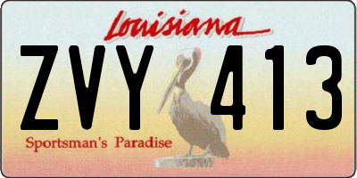 LA license plate ZVY413