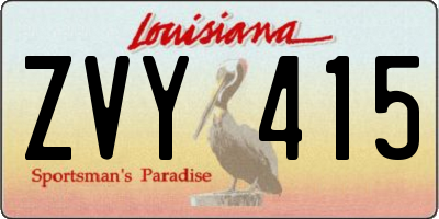 LA license plate ZVY415