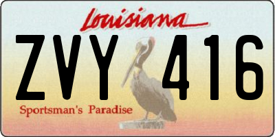 LA license plate ZVY416