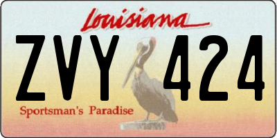 LA license plate ZVY424