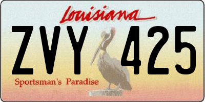 LA license plate ZVY425