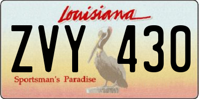 LA license plate ZVY430