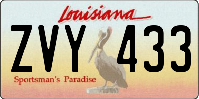 LA license plate ZVY433