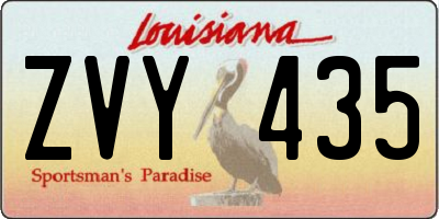 LA license plate ZVY435