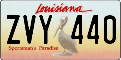 LA license plate ZVY440