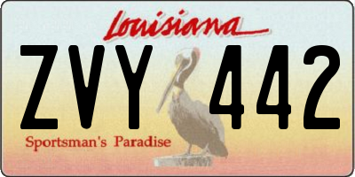 LA license plate ZVY442