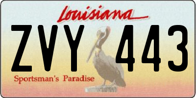 LA license plate ZVY443