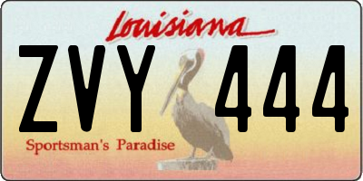 LA license plate ZVY444