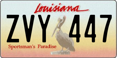 LA license plate ZVY447