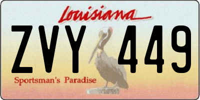 LA license plate ZVY449