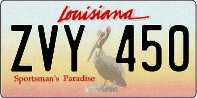 LA license plate ZVY450