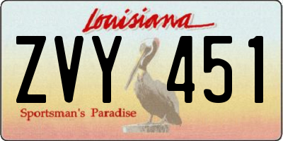 LA license plate ZVY451