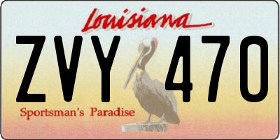 LA license plate ZVY470