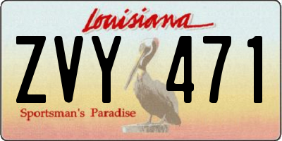 LA license plate ZVY471