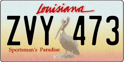 LA license plate ZVY473