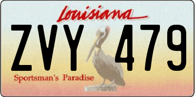 LA license plate ZVY479