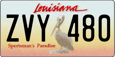 LA license plate ZVY480