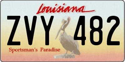 LA license plate ZVY482