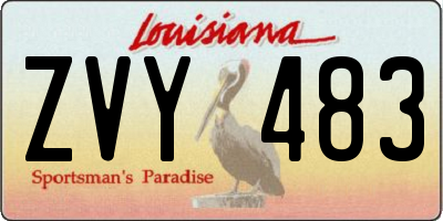 LA license plate ZVY483