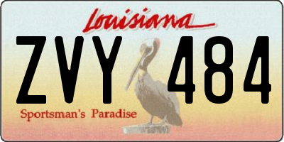 LA license plate ZVY484