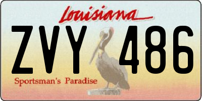 LA license plate ZVY486