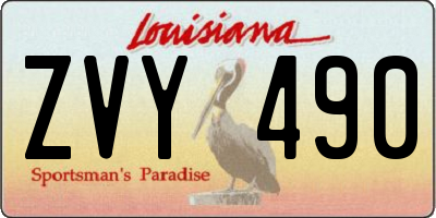 LA license plate ZVY490