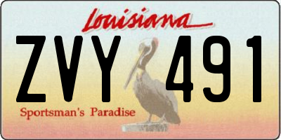 LA license plate ZVY491