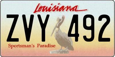 LA license plate ZVY492