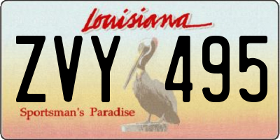 LA license plate ZVY495