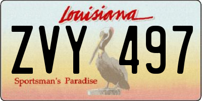 LA license plate ZVY497